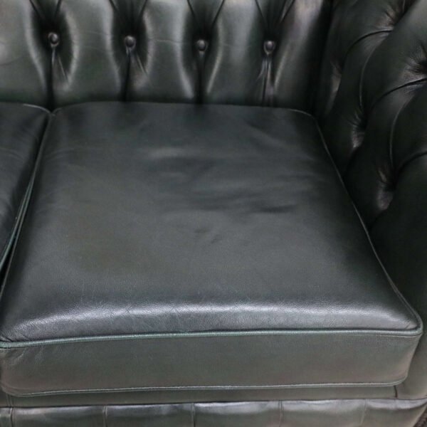GENUINE LEATHER GREEN CHESTERFIELD 3 & 2 SEATER SOFA - Image 24