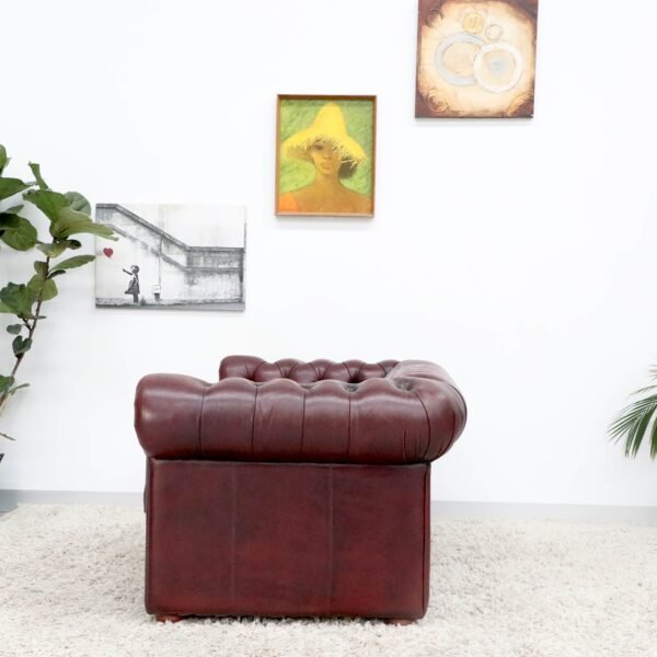 GENUINE LEATHER CHESTERFIELD 2 SEATER SOFA - Image 18