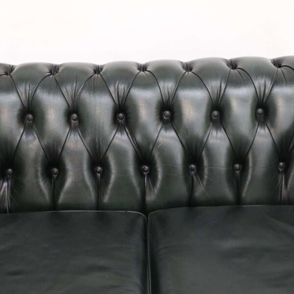 GENUINE LEATHER GREEN CHESTERFIELD 3 & 2 SEATER SOFA - Image 25