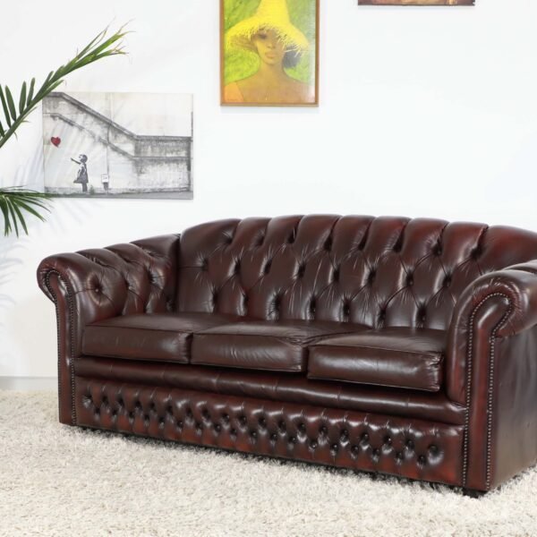 Genuine Leather CHESTERFIELD 3 Seater SOFA - Image 16