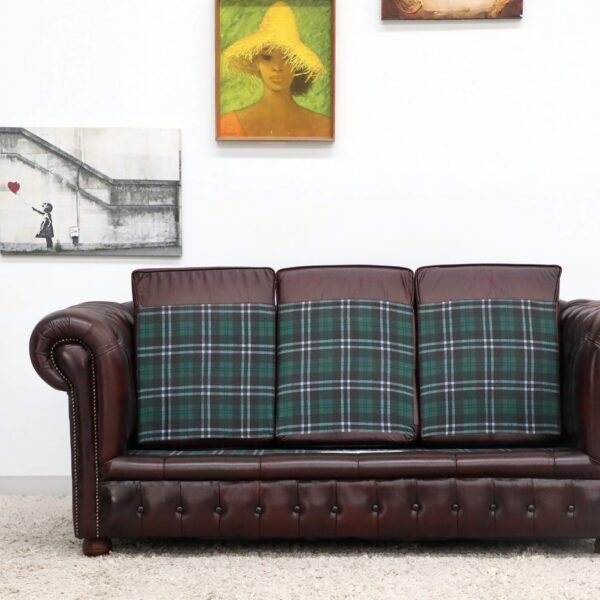 GENUINE LEATHER CHESTERFIELD 3 SEATER SOFA AND WING CHAIRS - Image 15
