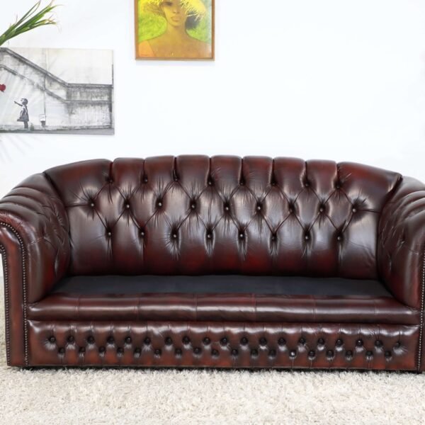 Genuine Leather CHESTERFIELD 3 Seater SOFA - Image 8