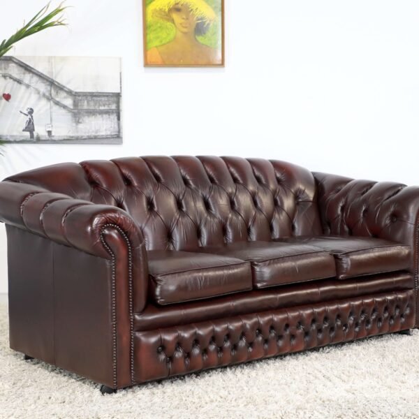 Genuine Leather CHESTERFIELD 3 Seater SOFA - Image 10