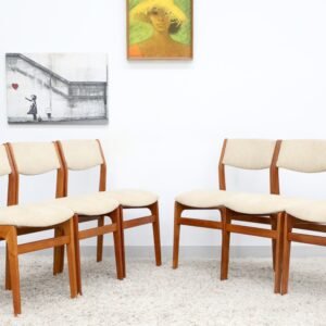 RETRO VINTAGE MID CENTURY DANISH STYLE DINING CHAIRS X6