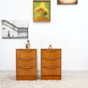 RETRO VINTAGE MIDCENTURY PAIR OF BEDSIDE TABLES