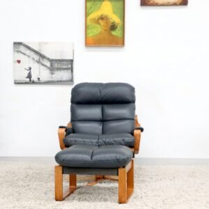 VINTAGE TESSA ATLANTIS SWIVEL CHAIR AND OTTOMAN