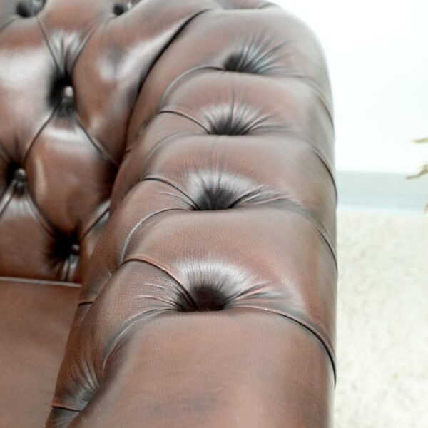 STUNNING VINTAGE CHESTERFIELD PAIR OF 3 SEATER SOFA - Image 10