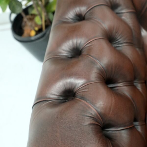 STUNNING VINTAGE CHESTERFIELD PAIR OF 3 SEATER SOFA - Image 12