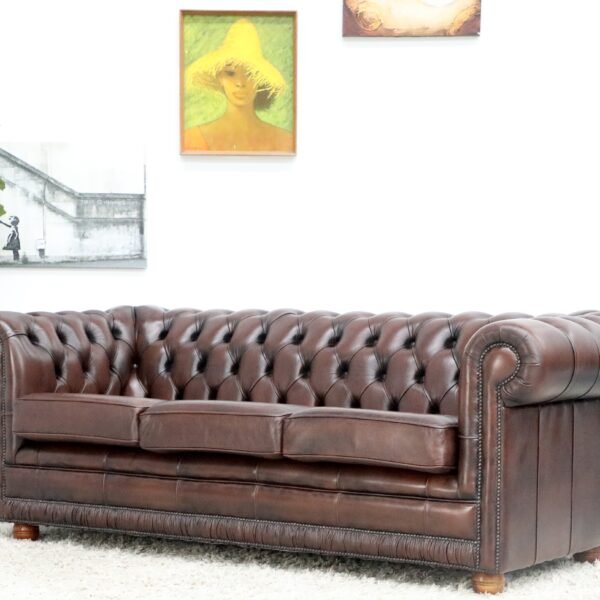 STUNNING VINTAGE CHESTERFIELD PAIR OF 3 SEATER SOFA - Image 22