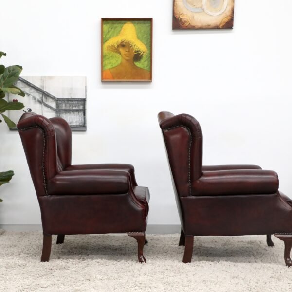 BEAUTIFUL CHESTERFIELD 3 SEATER SOFA AND WING CHAIRS - Image 31
