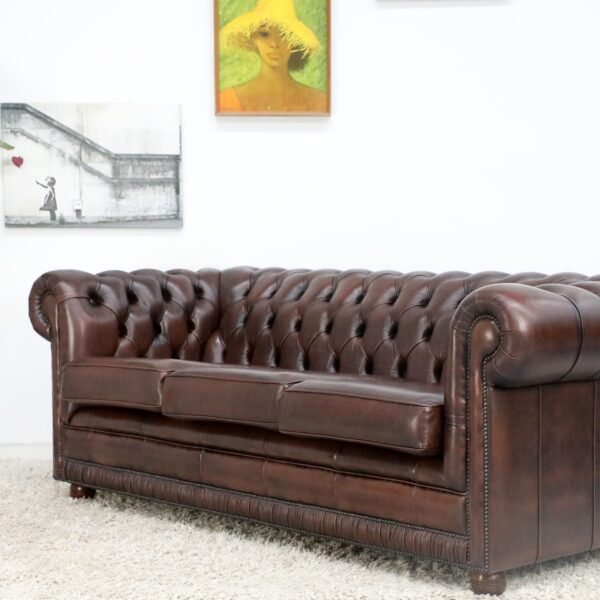 STUNNING VINTAGE CHESTERFIELD PAIR OF 3 SEATER SOFA - Image 41