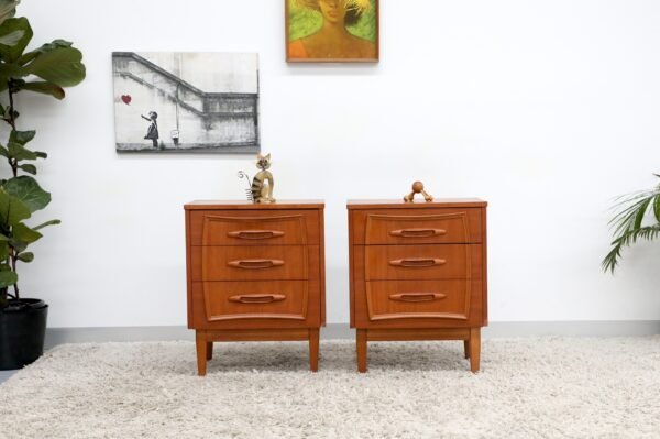 RETRO VINTAGE RELIANCE PAIR OF BEDSIDE TABLES