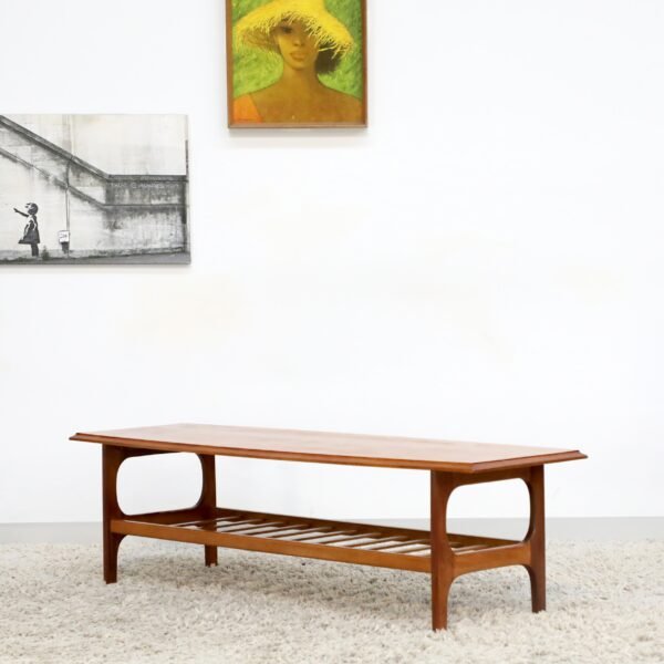 Retro Vintage Mid Century Coffee Table With Rack - Image 13