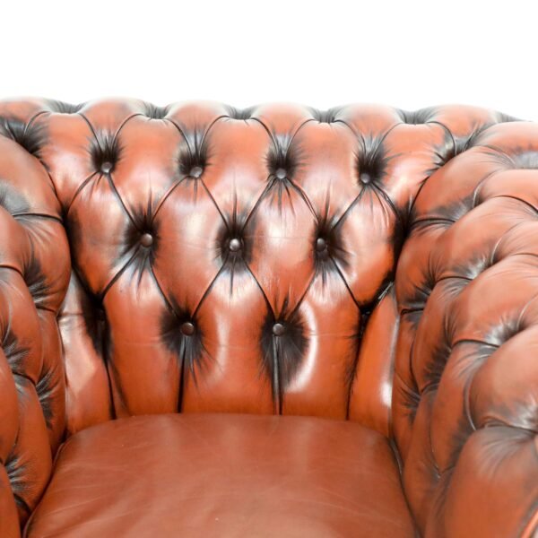 GENUINE LEATHER CHESTERFIELD MORAN TUB CHAIRS - Image 4