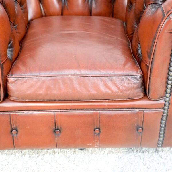 GENUINE LEATHER CHESTERFIELD MORAN TUB CHAIRS - Image 7
