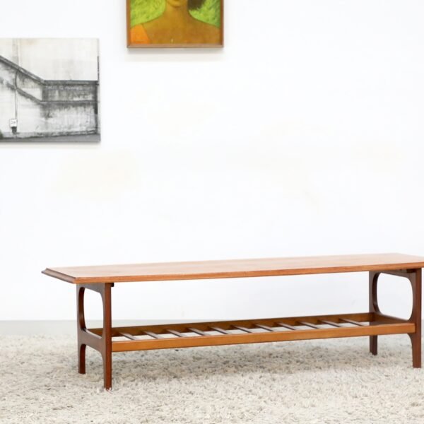Retro Vintage Mid Century Coffee Table With Rack - Image 7