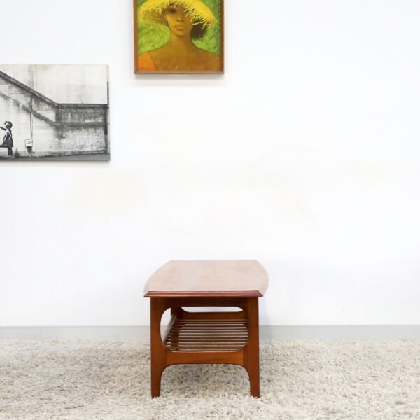 Retro Vintage Mid Century Coffee Table With Rack - Image 8