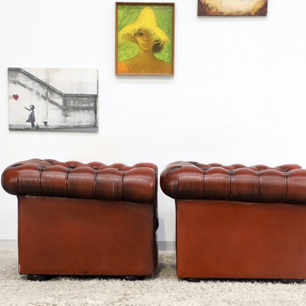 GENUINE LEATHER CHESTERFIELD MORAN TUB CHAIRS - Image 13