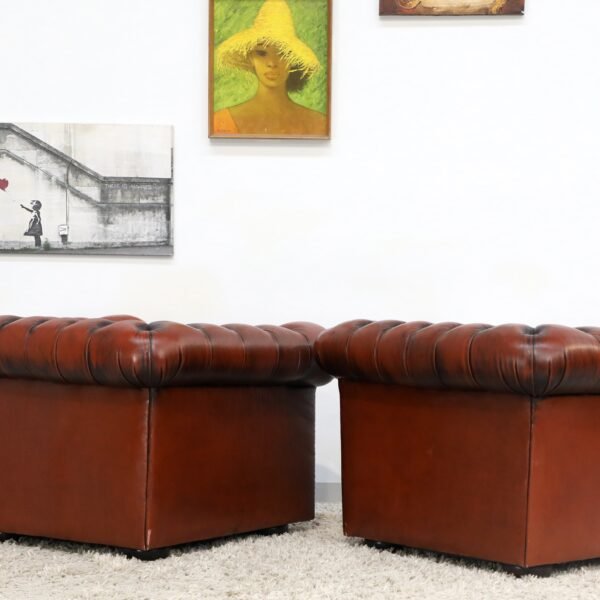 GENUINE LEATHER CHESTERFIELD MORAN TUB CHAIRS - Image 14