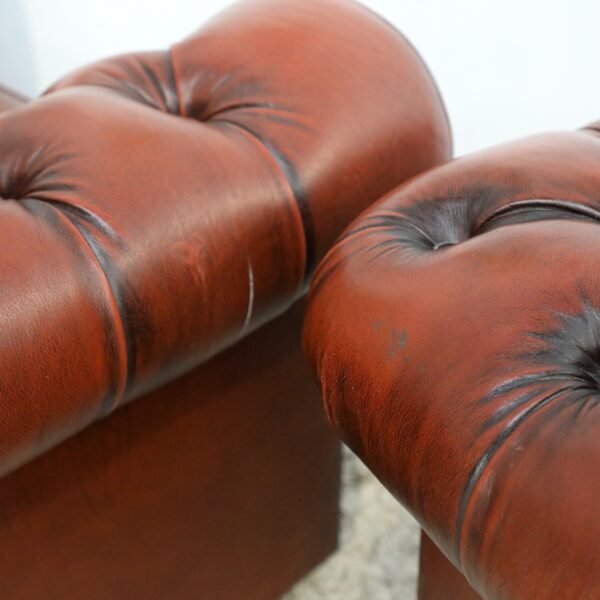 GENUINE LEATHER CHESTERFIELD MORAN TUB CHAIRS - Image 16