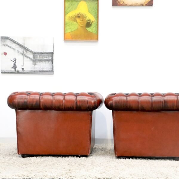 GENUINE LEATHER CHESTERFIELD MORAN TUB CHAIRS - Image 17