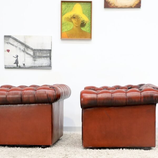 GENUINE LEATHER CHESTERFIELD MORAN TUB CHAIRS - Image 19