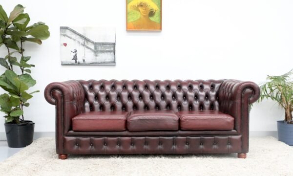 Genuine Leather Chesterfield 3 Seater Sofa