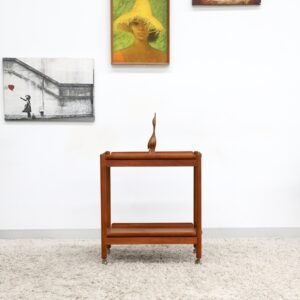 Retro Vintage Teak Drinks Trolley With Removable Trays