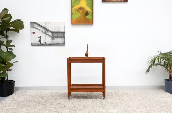 Retro Vintage Teak Drinks Trolley With Removable Trays