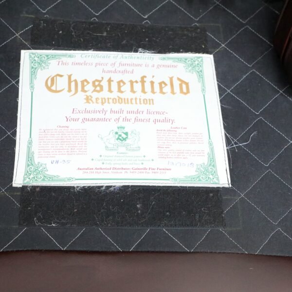 GENUINE LEATHER CHESTERFIELD PAIR OF 3 SEATER SOFA - Image 38