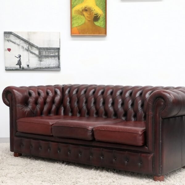 Genuine Leather Chesterfield 3 Seater Sofa - Image 19