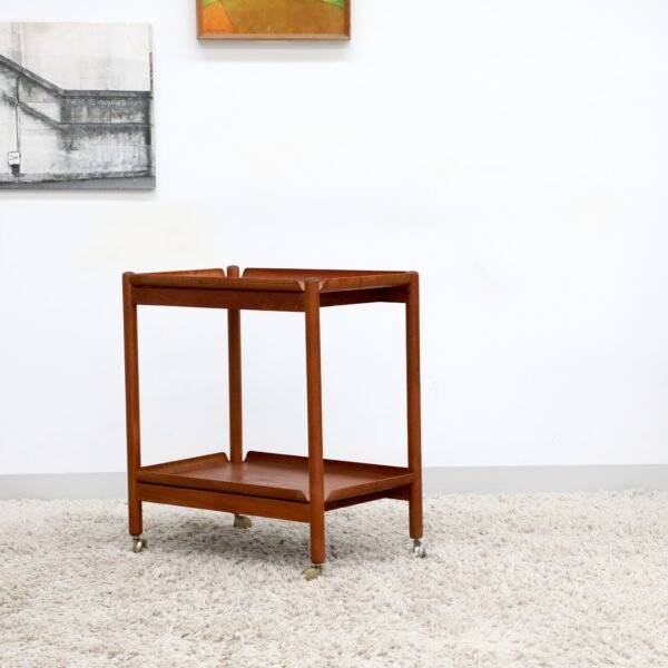 Retro Vintage Teak Drinks Trolley With Removable Trays - Image 12