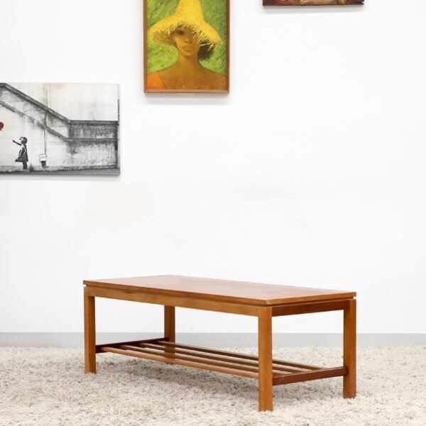 RETRO VINTAGE MID CENTURY COFFEE TABLE WITH RACK - Image 14