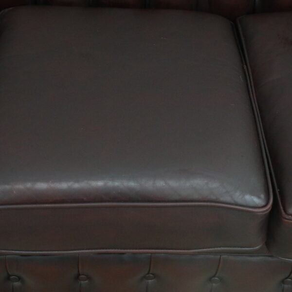 GENUINE LEATHER CHESTERFIELD PAIR OF 3 SEATER SOFA - Image 6