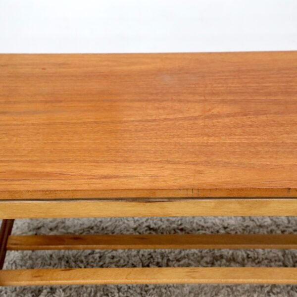 RETRO VINTAGE MID CENTURY COFFEE TABLE WITH RACK - Image 3
