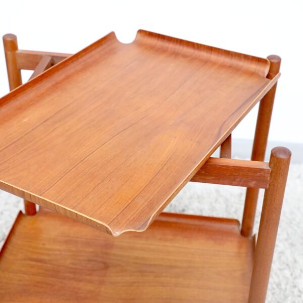 Retro Vintage Teak Drinks Trolley With Removable Trays - Image 4