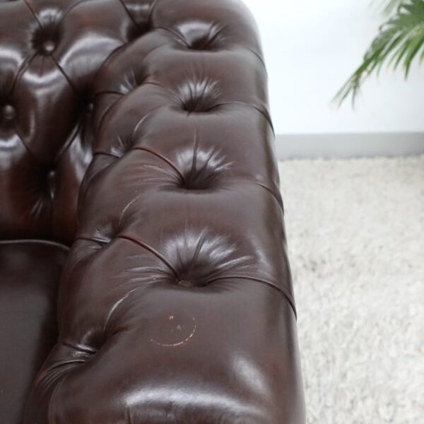 GENUINE LEATHER MORAN CHESTERFIELD 3 SEATER SOFA - Image 6