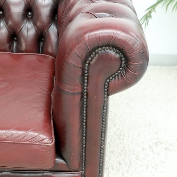 Genuine Leather Chesterfield 3 Seater Sofa - Image 7