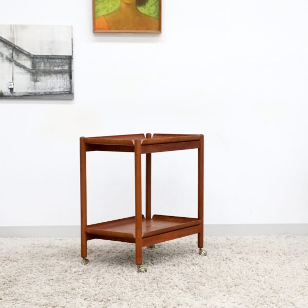 Retro Vintage Teak Drinks Trolley With Removable Trays - Image 6