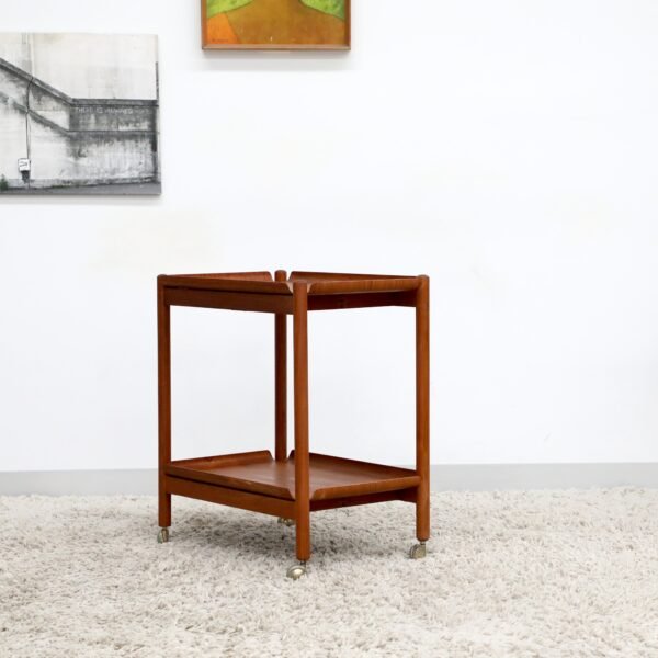 Retro Vintage Teak Drinks Trolley With Removable Trays - Image 8