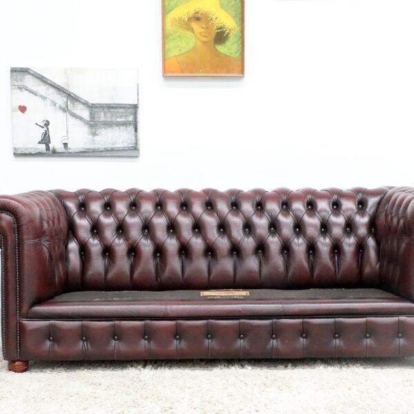 Genuine Leather Chesterfield 3 Seater Sofa - Image 12