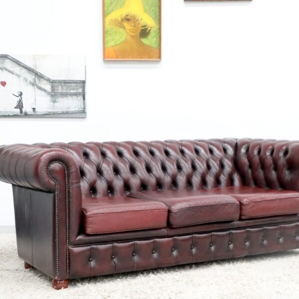 Genuine Leather Chesterfield 3 Seater Sofa - Image 13