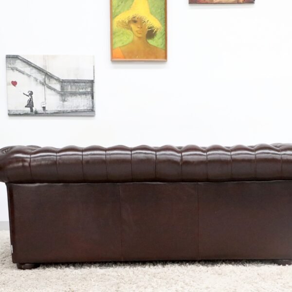 GENUINE LEATHER MORAN CHESTERFIELD 3 SEATER SOFA - Image 15