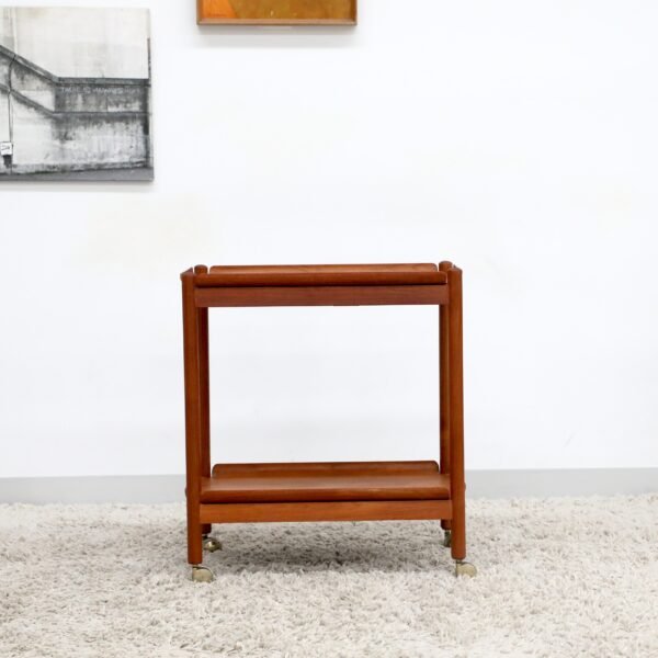 Retro Vintage Teak Drinks Trolley With Removable Trays - Image 9
