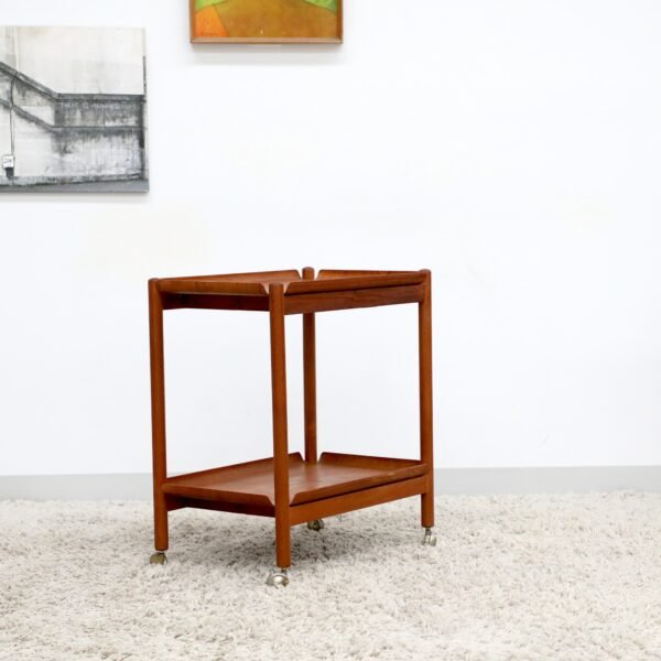 Retro Vintage Teak Drinks Trolley With Removable Trays - Image 10
