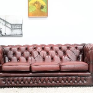 GENUINE LEATHER GASCOIGNE CHESTERFIELD 3 SEATER SOFA
