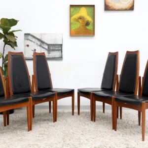 VINTAGE CHISWELL HIGH BACK DINING CHAIRS X6