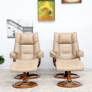 Genuine Leather IMG RECLINER CHAIRS WITH FOOTSTOOLS