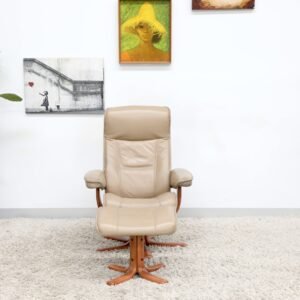 Genuine Leather IMG RECLINER CHAIR WITH FOOTSTOOL
