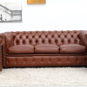 GENUINE CHESTERFIELD 3 SEATER SOFA AND TUBCHAIRS